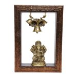 Wooden Temple Frame With Ganesha Sitting on Base